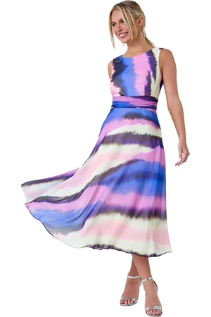 Roman Womens Petite Sleeveless Abstract Print Midi Dress - - Size 12 UK