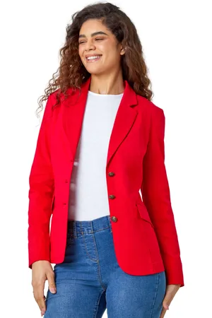Roman Womens Button Detail Stretch Blazer - - Size 16 UK