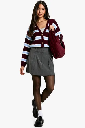 Boohoo Womens Plain Pleated Mini Skirt - - Size Small