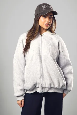 Boohoo Womens Dsgn Fleece Lined Zip Through Hoodie - Cotton - Size Medium