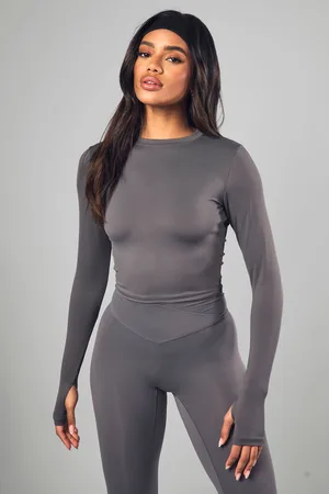 Boohoo Womens Dsgn Studio Supersoft Peached Sculpt Long Sleeve Top - Polyamide - Size Small