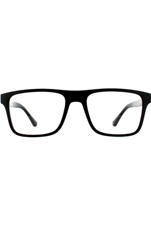 Emporio Armani Rectangle Mens Matte Clear with Sun Clip-ons Sunglasses - One Size