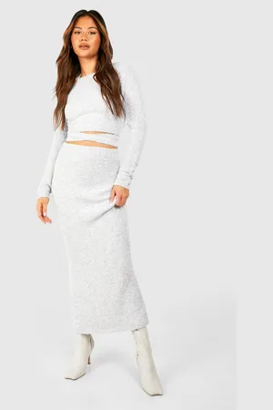 Boohoo Womens Soft Marl Knit Maxi Skirt - - Size Medium