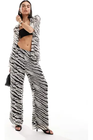 SNDYS Womens trouser co-ord in zebra print-Multi - - Size Large