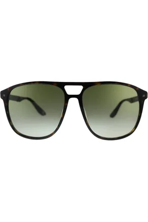 BMW Unisex Dark Havana Frame Gradient Green Lens Sunglasses - One Size