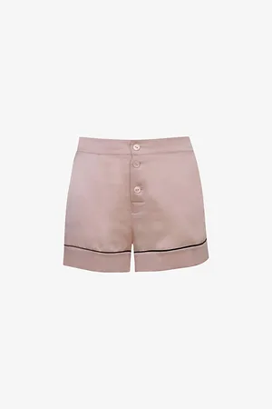 Agent Provocateur Womens Piped Mid-Rise Silk Pyjama Shorts