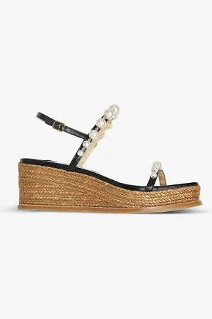 Lacey butterfly shop embellished leather wedge