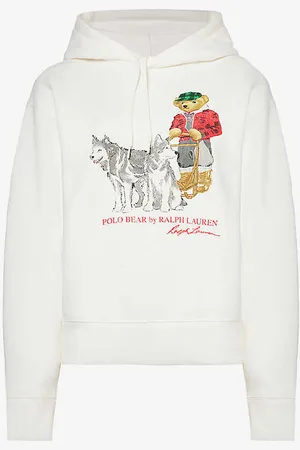 Polo Ralph Lauren Women Polo Bear Cotton-Blend Sweater (Mushroom Marl)