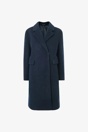 Whistles Womens Fran Relaxed-Fit Boucle-Wool Coat