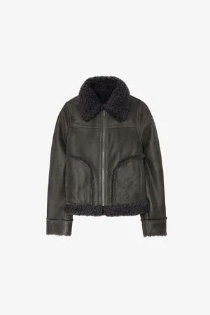 Zadig & Voltaire Womens Kady Regular-Fit Shearling and Leather Jacket