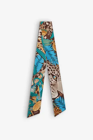 Cartier Womens Panther In The Jungle Graphic-Print Silk-Twill Headband