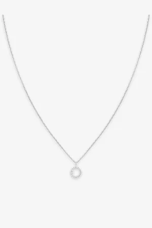 Astrid & Miyu Womens Initial O -Plated Sterling-Silver and Cubic Zirconia Pendant Necklace