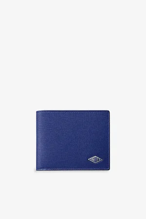 Cartier Womens Losange Logo-Plaque Grained Leather and Palladium Wallet