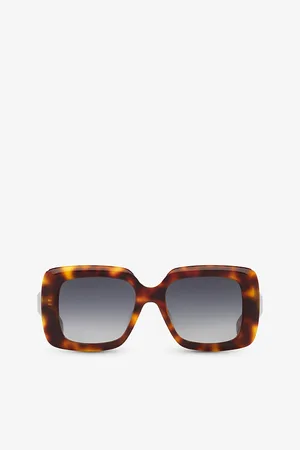Céline Womens Cl40263I Bold 3 Dots Square-Frame Acetate Sunglasses