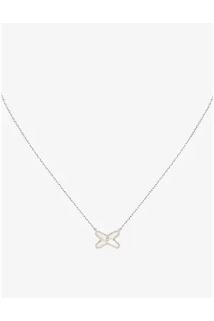 CHAUMET Jeux De Liens 18ct White-Gold, 0.01ct Brilliant-Cut Diamond and Mother-Of-Pearl Necklace