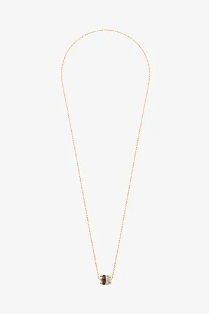 Boucheron Mens Quatre Classique 18ct Yellow-, White- Brown and Rose-Gold and 0.11ct Brilliant-Cut Pendant Necklace