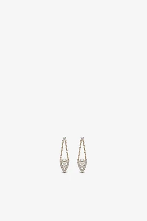 Yoko London Sleek 18ct Yellow-Gold, Akoya Pearl and 0.41ct Diamond Earring