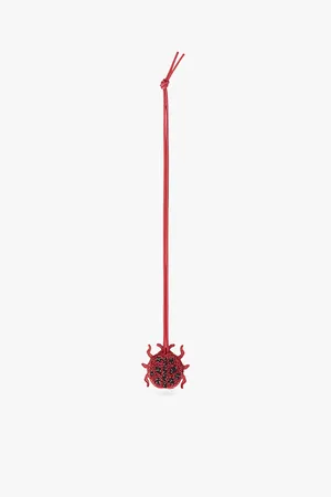 Loewe Ladybug Beaded Leather Key Charm