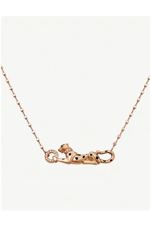 Cartier Panthère De 18ct Rose-Gold, Diamond, Tsavorite Garnet and Black Lacquer Necklace