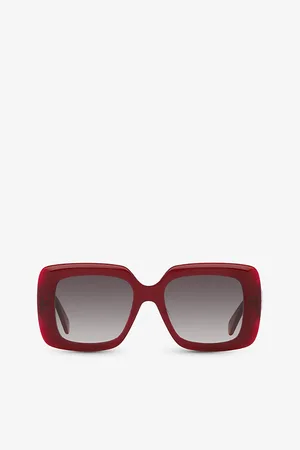 Céline Womens Cl40263I Bold 3 Dots Square-Frame Acetate Sunglasses