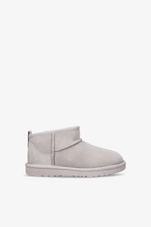 UGG Classic Ultra Mini Logo-Patch Suede and Shearling Platform Ankle Boots