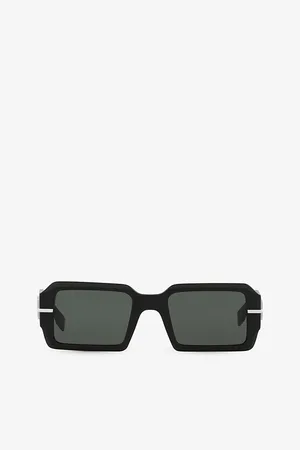 Fendi Womens Fe40073U graphy Rectangle-Frame Acetate Sunglasses