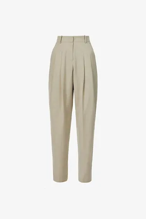 Frankie Shop Womens Gelso High-Rise Pleated Woven Trousers