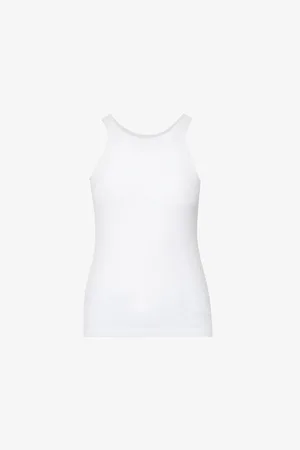 Totême Womens Ribbed Cotton-Blend Tank Top