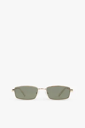 Le Specs Womens Bizarro Rectangular-Frame Metal Sunglasses