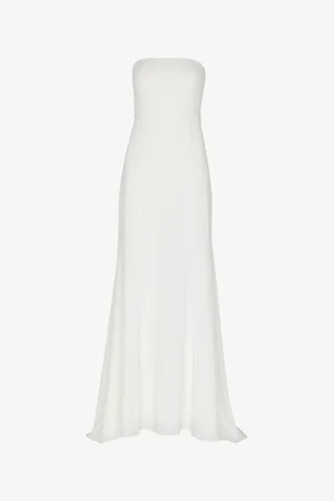 Whistles Womens Ellis Bow-Detail Strapless Woven Wedding Dress