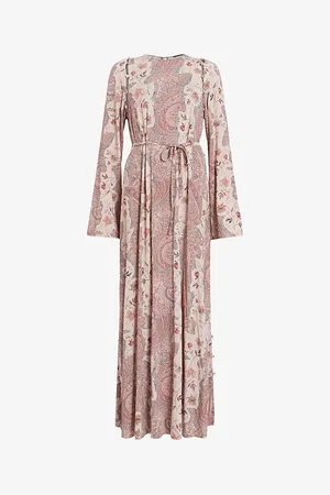 AllSaints Womens Susannah Paisley-Print Stretch-Woven Maxi Dress