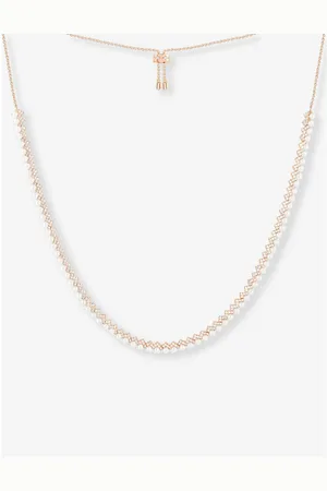 APM Monaco Mens Up and Down 18ct -Plated Metal, Zirconia and Pearl Necklace