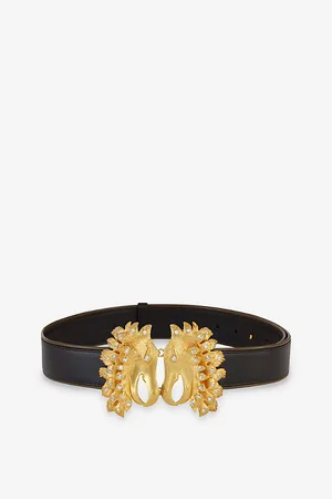 LA Maison Couture Womens Sonia Petroff Griffin 24ct Gold-Plated Brass, Crystal and Leather Belt