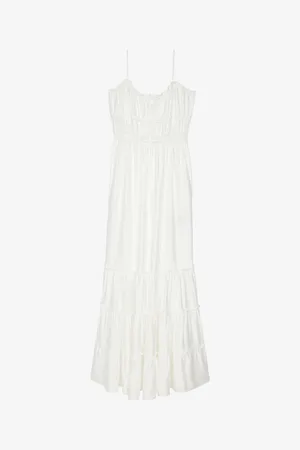 The Kooples Womens Bow-Embellished Panelled Woven Maxi Dress