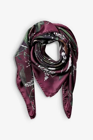 ASPINAL OF LONDON Womens Woodland Graphic-Print Silk Scarf