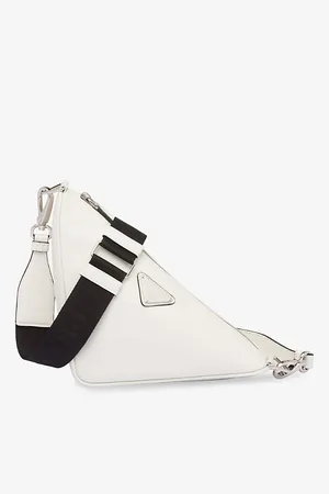 Prada Mens Triangle Leather Cross-Body Bag