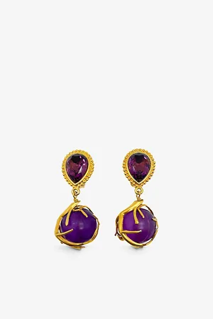 JENNIFER GIBSON JEWELLERY Womens Crystal-Embellished Yellow Gold-Toned Metal Earrings