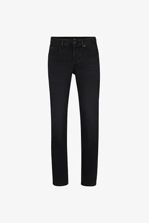 HUGO BOSS Mens Tapered-Fit Straight-Leg Stretch-Denim Jeans