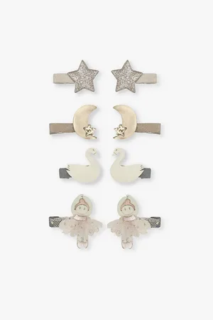 MIMI & LULA Swanlake Pack Of Eight Fabric Hair Clips