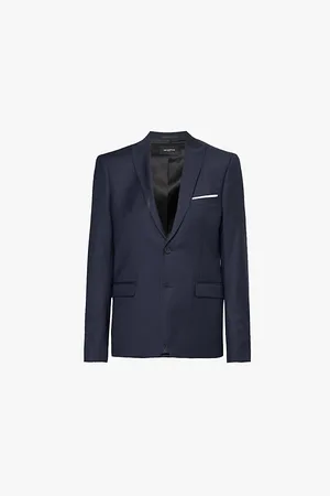 The Kooples Mens Peak-Lapel Single-Breasted Wool Blazer