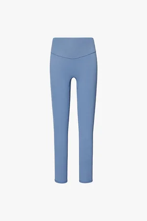GymShark Womens Elevate High-Waist Seamless-Front Stretch-Recycled Nylon Leggings