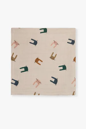Liewood Lewis Bunny-Pattern Cotton Muslin Cloth Set Of Two