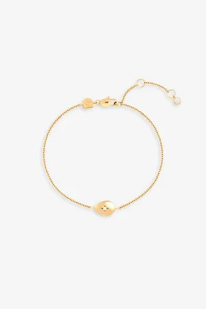 Astrid & Miyu Womens Pear Charm 18ct Yellow Gold-Plated Sterling-Silver and Cubic Zirconia Bracelet