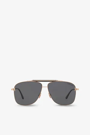 Tom Ford Womens Tr001628 Jaden Aviator-Frame Metal Sunglasses