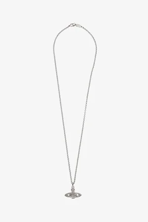 Vivienne Westwood Bas Relief Orb Mini Silver-Toned Brass and Swarovski Crystal Necklace