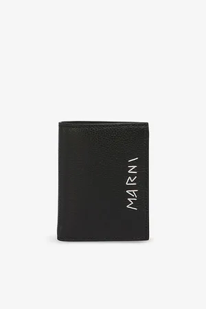 Marni Womens Brand-Typography Leather Wallet
