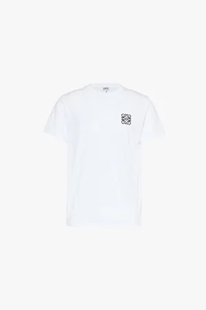 Loewe Mens Brand-Embroidery Regular-Fit Cotton-Jersey T-Shirt