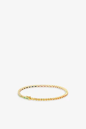 YVONNE LÉON Rivière 9ct Yellow-Gold 0.19ct Amethyst, 0.16ct Ruby, 0.16ct Tsavorite and 1.38ct Sapphire Bracelet