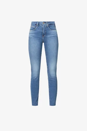 GOOD AMERICAN Womens Good Legs Skinny High-Rise Cotton-Blend Denim Jeans