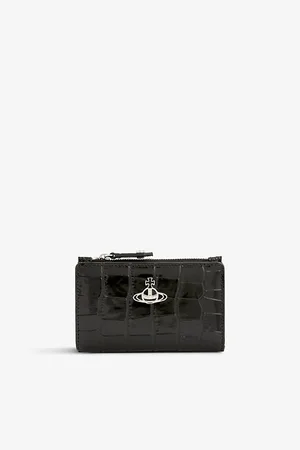 Vivienne Westwood Womens Orb-Plaque Leather Cardholder